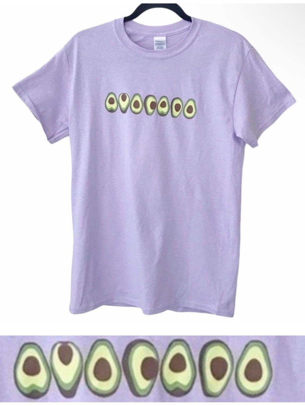 Purple Avocado Short Sleeve Graphic Short Sleeve T Shirt Tee Spells Avocado